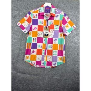 Chubbies Heritage LA 84 Olympics Friday Shirt Breezetech 2.0 Checker Mens Medium